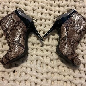 Snakeskin Print Ankle Boots Size 10